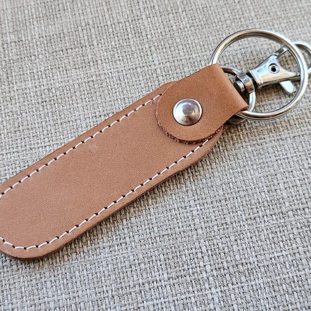 Handmade Keys Holder Dual Tone Genuine Leather Keychain Brown/Olive Green